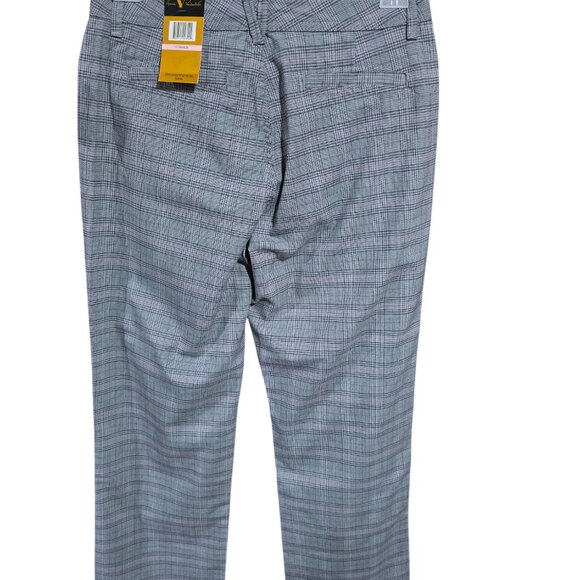Gloria Vanderbilt Mona Gray Plaid Pants Stretch Pockets NWT - Picture 2 of 5